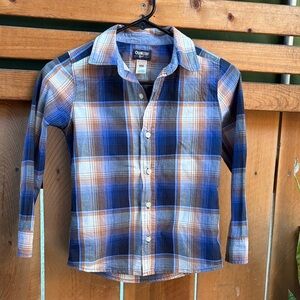 OshKosh B'gosh Men's Plaid Shirt in Blue and Orange
